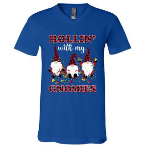 Rollin With My Gnomies Roll For Initiative Christmas Gnomes Gift V-Neck T-Shirt