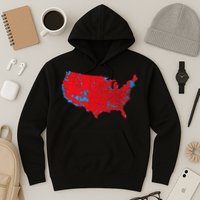 Red Wave Map Of Usa In The 2024 Presidential Election Maga Hoodie