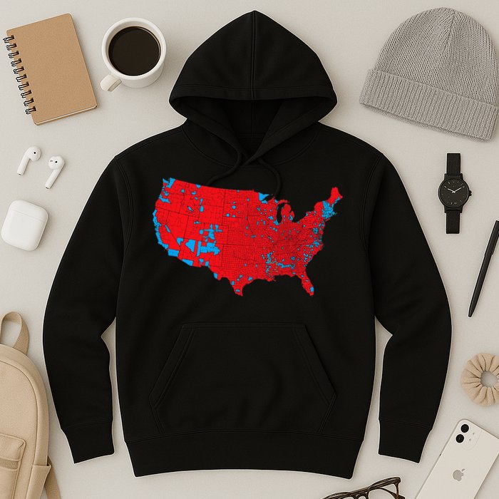 Red Wave Map Of Usa In The 2024 Presidential Election Maga Hoodie