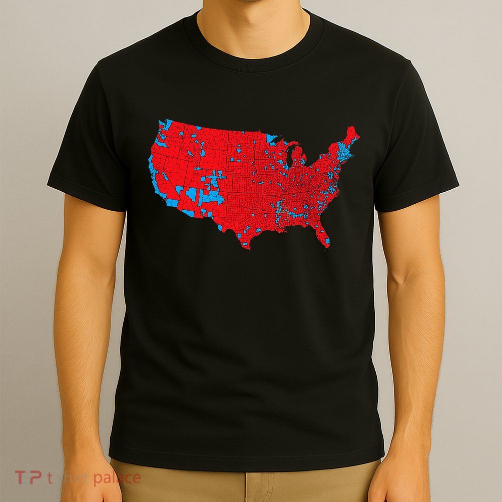 Red Wave Map Of Usa In The 2024 Presidential Election Maga T-Shirt