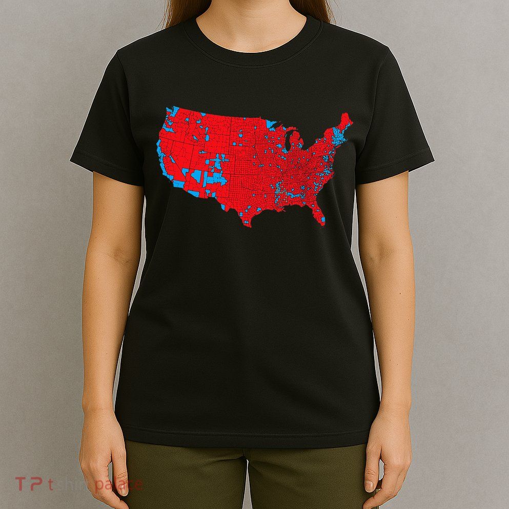 Red Wave Map Of Usa In The 2024 Presidential Election Maga T-Shirt