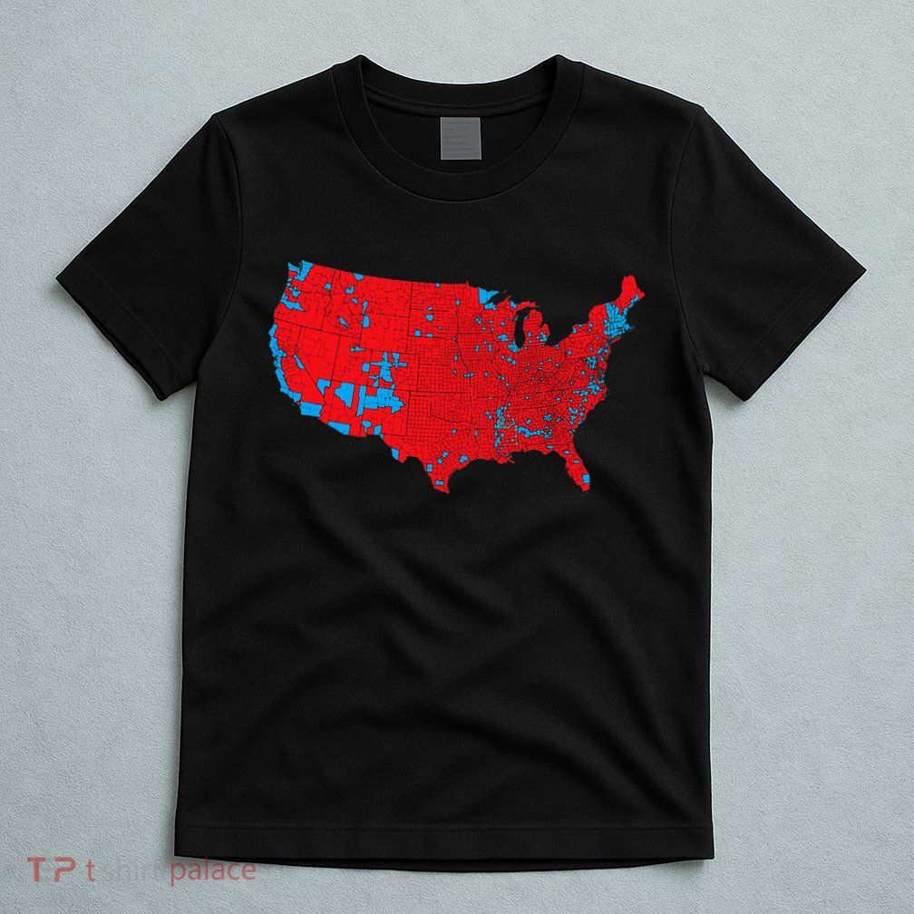 Red Wave Map Of Usa In The 2024 Presidential Election Maga T-Shirt