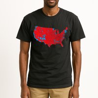 Red Wave Map Of Usa In The 2024 Presidential Election Maga Tall T-Shirt
