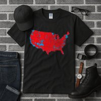 Red Wave Map Of Usa In The 2024 Presidential Election Maga Tall T-Shirt