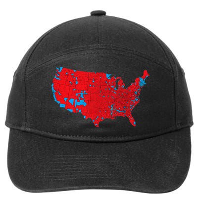 Red Wave Map Of Usa In The 2024 Presidential Election Maga 7-Panel Snapback Hat