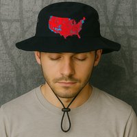 Red Wave Map Of Usa In The 2024 Presidential Election Maga Bucket Hat