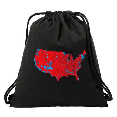 Red Wave Map Of Usa In The 2024 Presidential Election Maga Drawstring Bag