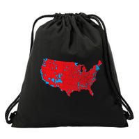 Red Wave Map Of Usa In The 2024 Presidential Election Maga Drawstring Bag