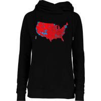 Red Wave Map Of Usa In The 2024 Presidential Election Maga Womens Funnel Neck Pullover Hood