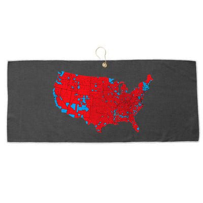 Red Wave Map Of Usa In The 2024 Presidential Election Maga Large Microfiber Waffle Golf Towel