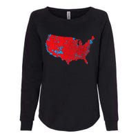 Red Wave Map Of Usa In The 2024 Presidential Election Maga Womens California Wash Sweatshirt