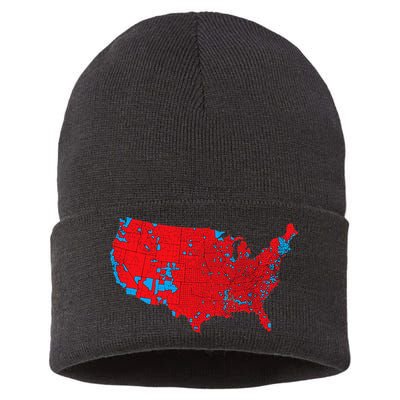 Red Wave Map Of Usa In The 2024 Presidential Election Maga Sustainable Knit Beanie