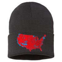 Red Wave Map Of Usa In The 2024 Presidential Election Maga Sustainable Knit Beanie