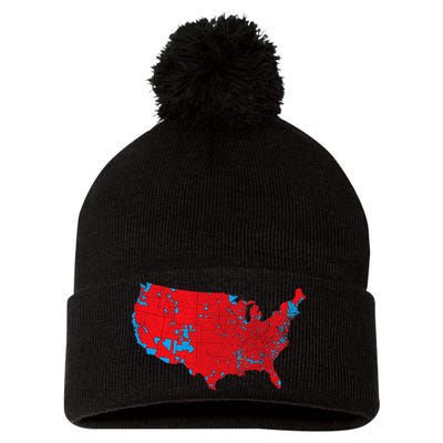 Red Wave Map Of Usa In The 2024 Presidential Election Maga Pom Pom 12in Knit Beanie