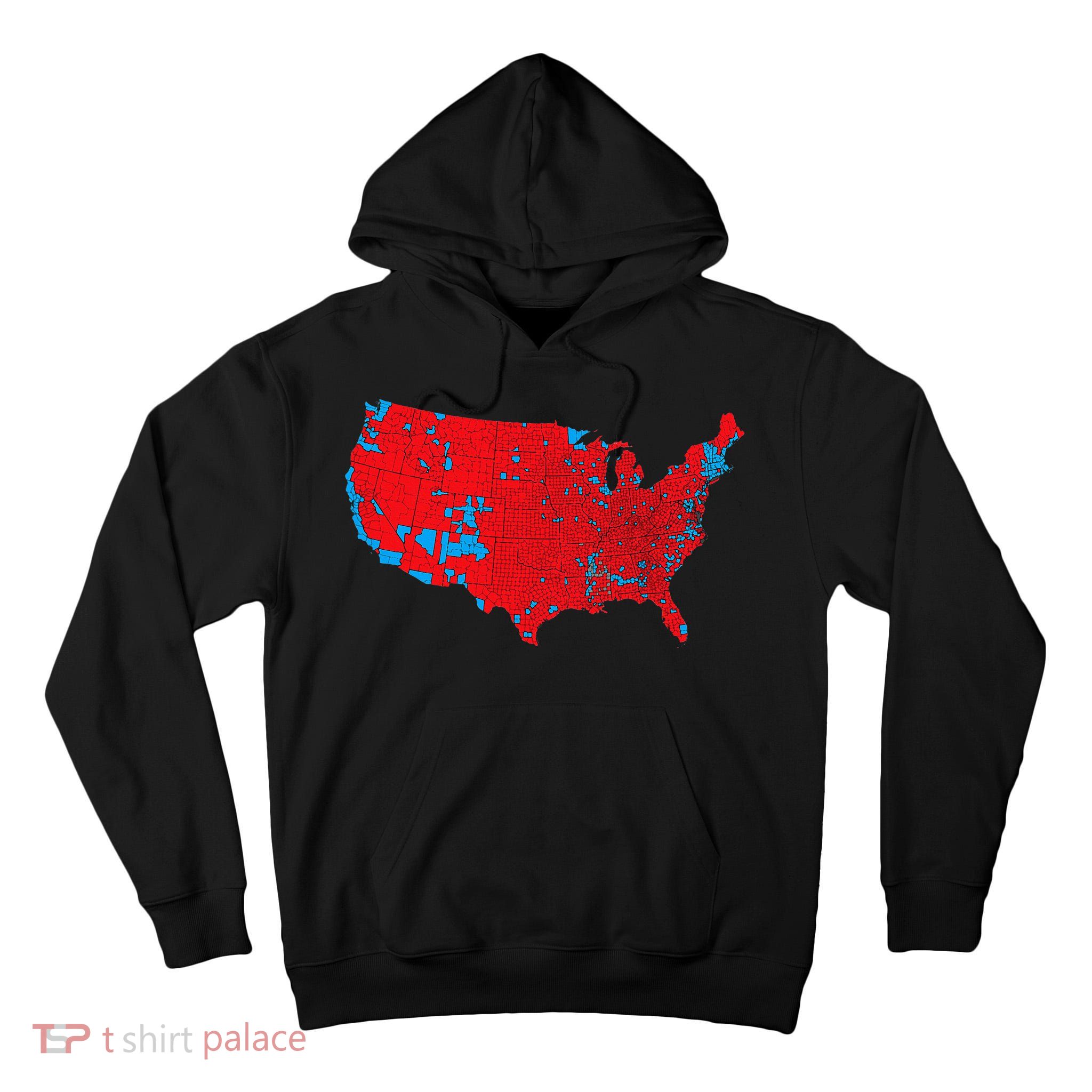Red Wave Map Of Usa In The 2024 Presidential Election Maga Tall Hoodie