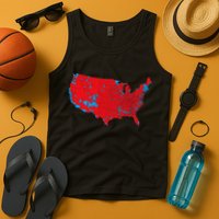 Red Wave Map Of Usa In The 2024 Presidential Election Maga Tank Top