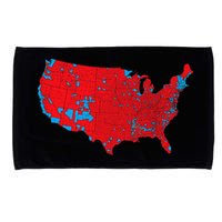 Red Wave Map Of Usa In The 2024 Presidential Election Maga Microfiber Hand Towel