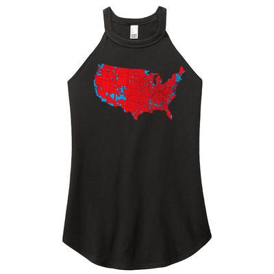 Red Wave Map Of Usa In The 2024 Presidential Election Maga Women's Perfect Tri Rocker Tank