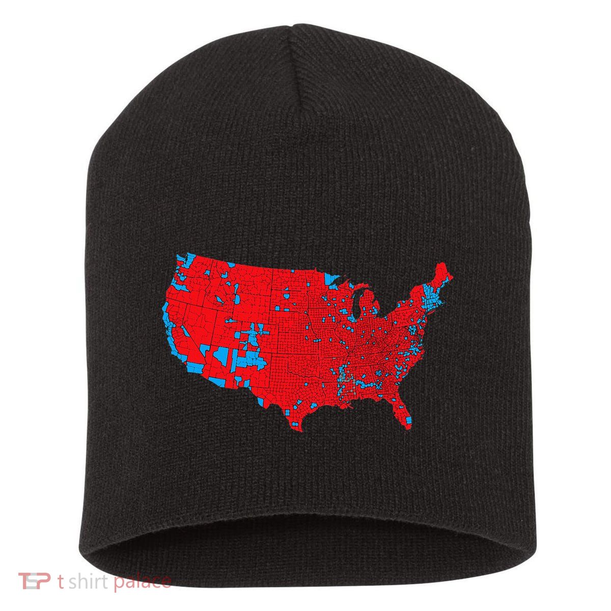 Red Wave Map Of Usa In The 2024 Presidential Election Maga Short Acrylic Beanie
