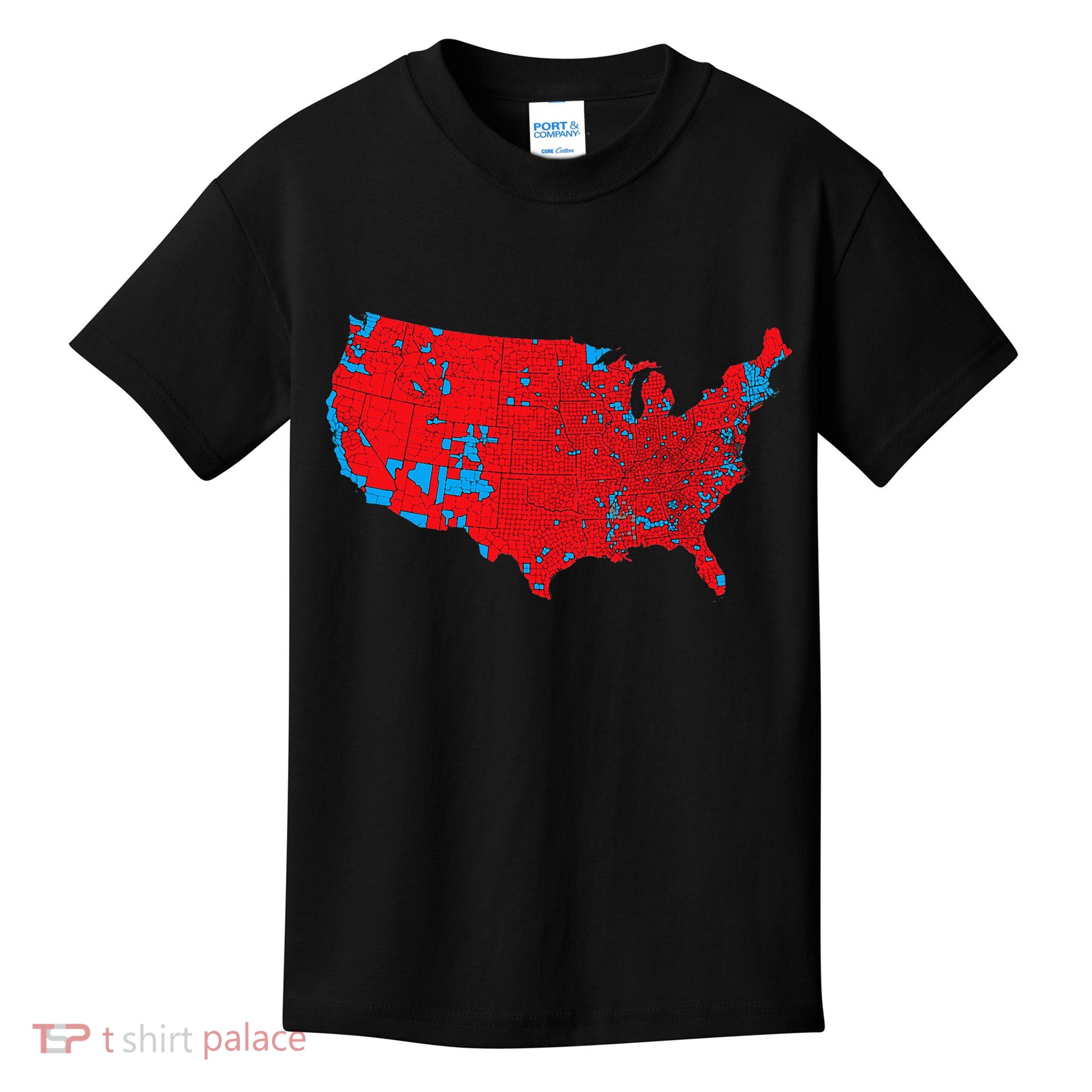 Red Wave Map Of Usa In The 2024 Presidential Election Maga Kids T-Shirt