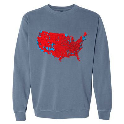 Red Wave Map Of Usa In The 2024 Presidential Election Maga Garment-Dyed Sweatshirt