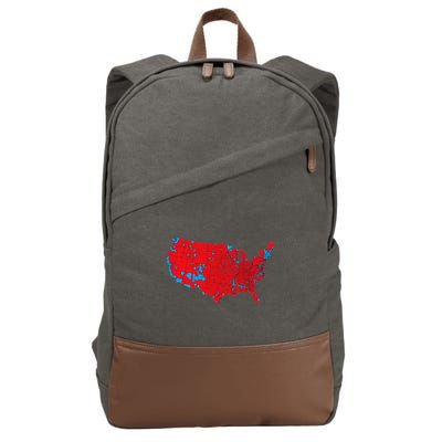 Red Wave Map Of Usa In The 2024 Presidential Election Maga Cotton Canvas Backpack