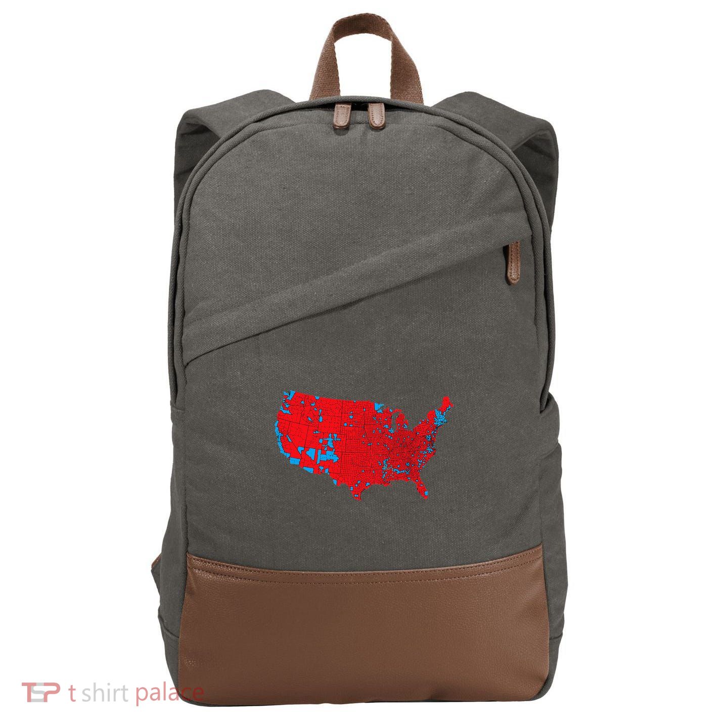 Red Wave Map Of Usa In The 2024 Presidential Election Maga Cotton Canvas Backpack