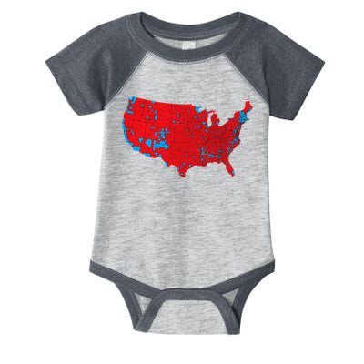 Red Wave Map Of Usa In The 2024 Presidential Election Maga Infant Baby Jersey Bodysuit