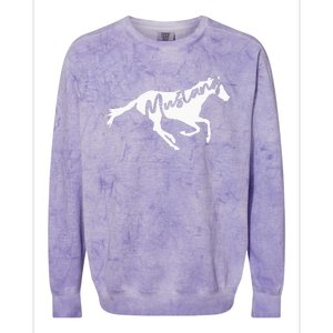 Running Wild Mustang Horse Breed Lover Silhouette Colorblast Crewneck Sweatshirt