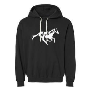 Running Wild Mustang Horse Breed Lover Silhouette Garment-Dyed Fleece Hoodie