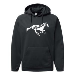 Running Wild Mustang Horse Breed Lover Silhouette Performance Fleece Hoodie