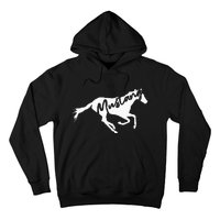 Running Wild Mustang Horse Breed Lover Silhouette Hoodie