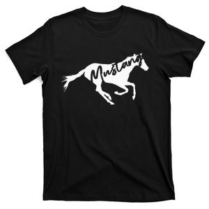 Running Wild Mustang Horse Breed Lover Silhouette T-Shirt