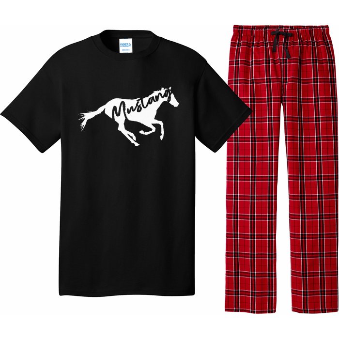 Running Wild Mustang Horse Breed Lover Silhouette Pajama Set