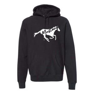 Running Wild Mustang Horse Breed Lover Silhouette Premium Hoodie