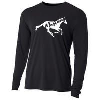 Running Wild Mustang Horse Breed Lover Silhouette Cooling Performance Long Sleeve Crew