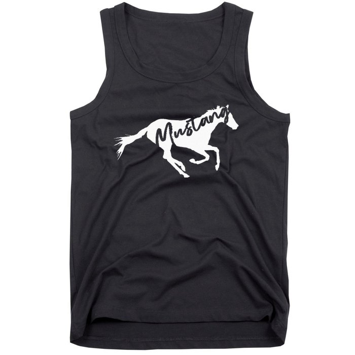 Running Wild Mustang Horse Breed Lover Silhouette Tank Top