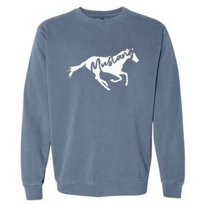 Running Wild Mustang Horse Breed Lover Silhouette Garment-Dyed Sweatshirt