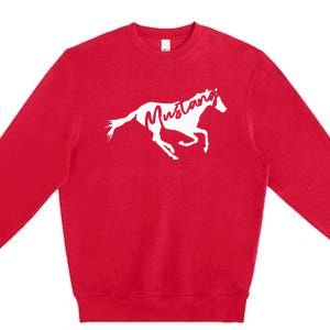 Running Wild Mustang Horse Breed Lover Silhouette Premium Crewneck Sweatshirt