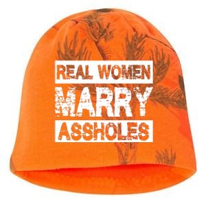 Real Women Marry Assholes Funny Gift Kati - Camo Knit Beanie