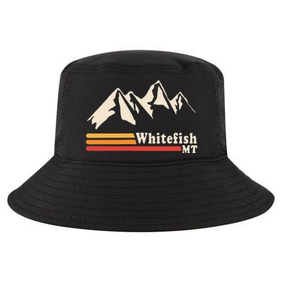 Retro Whitefish Montana Rocky Mountains Ski Cool Comfort Performance Bucket Hat