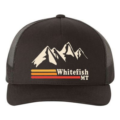 Retro Whitefish Montana Rocky Mountains Ski Yupoong Adult 5-Panel Trucker Hat