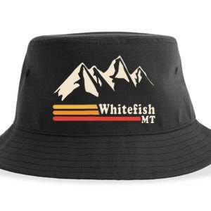 Retro Whitefish Montana Rocky Mountains Ski Sustainable Bucket Hat