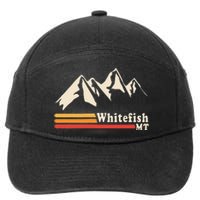 Retro Whitefish Montana Rocky Mountains Ski 7-Panel Snapback Hat