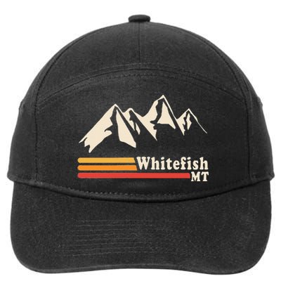 Retro Whitefish Montana Rocky Mountains Ski 7-Panel Snapback Hat