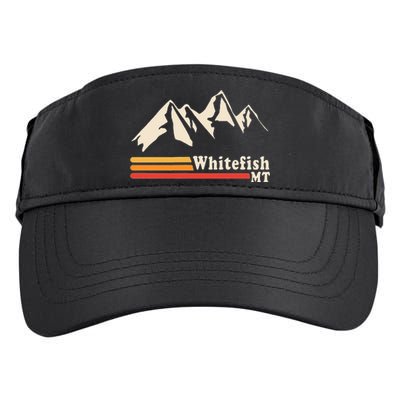 Retro Whitefish Montana Rocky Mountains Ski Adult Drive Performance Visor