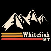 Retro Whitefish Montana Rocky Mountains Ski Drawstring Bag