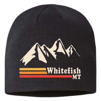 Retro Whitefish Montana Rocky Mountains Ski Sustainable Beanie