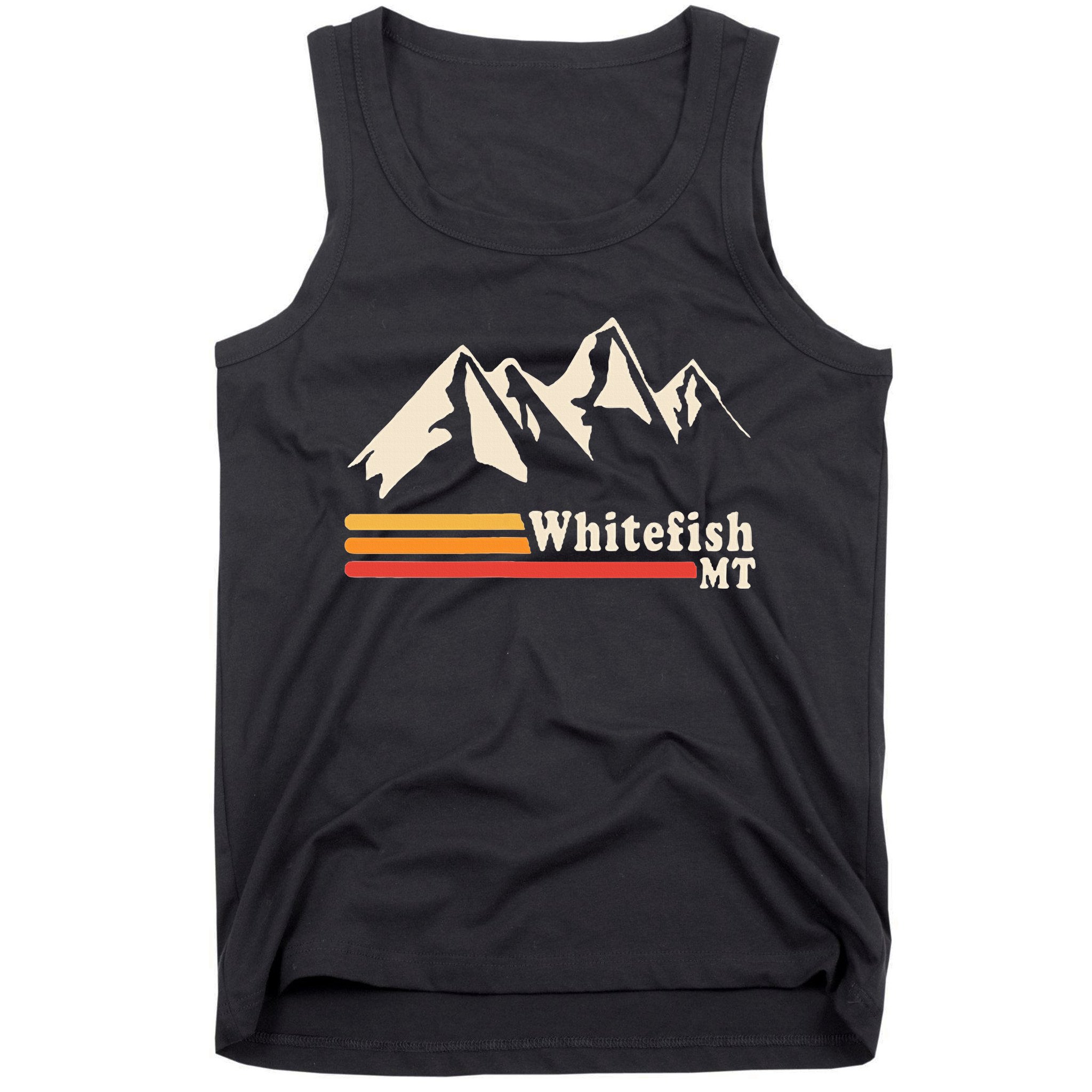 Retro Whitefish Montana Rocky Mountains Ski Tank Top
