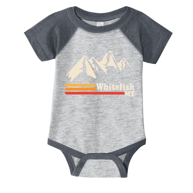Retro Whitefish Montana Rocky Mountains Ski Infant Baby Jersey Bodysuit